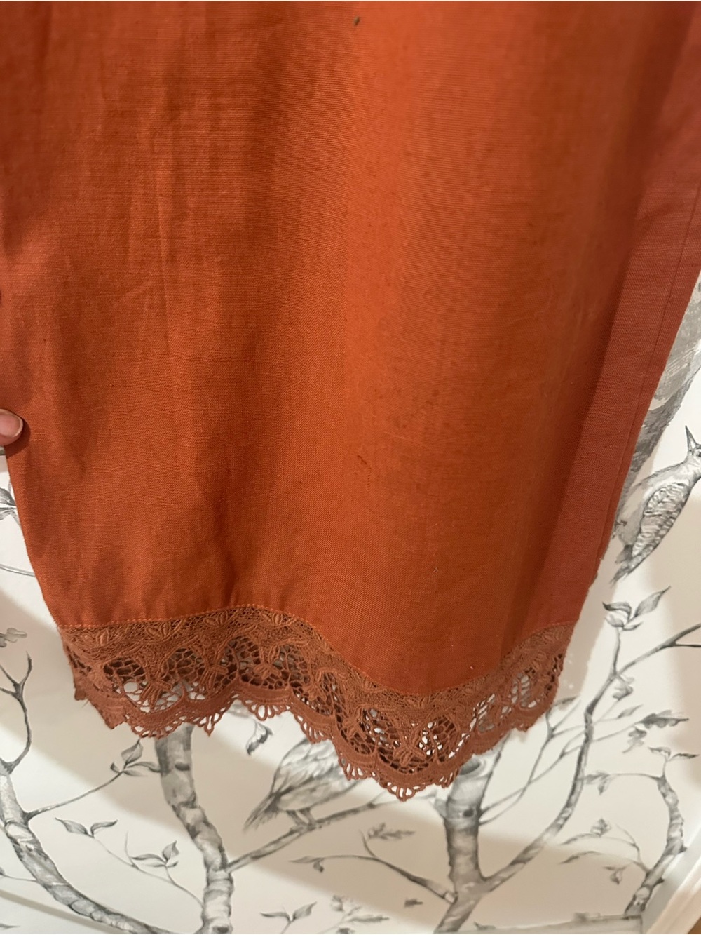 Billabong Rust Crochet Wide Leg Jumpsuit Boho Romper - Picture 6 of 6